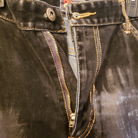 Vintage Route 66 Flocked Velvety Stretch Fit Pant - Picture 9 of 11